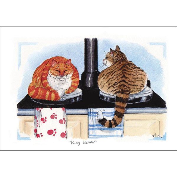 Picture of Alisons Animals Card Large - Pussy Warmer