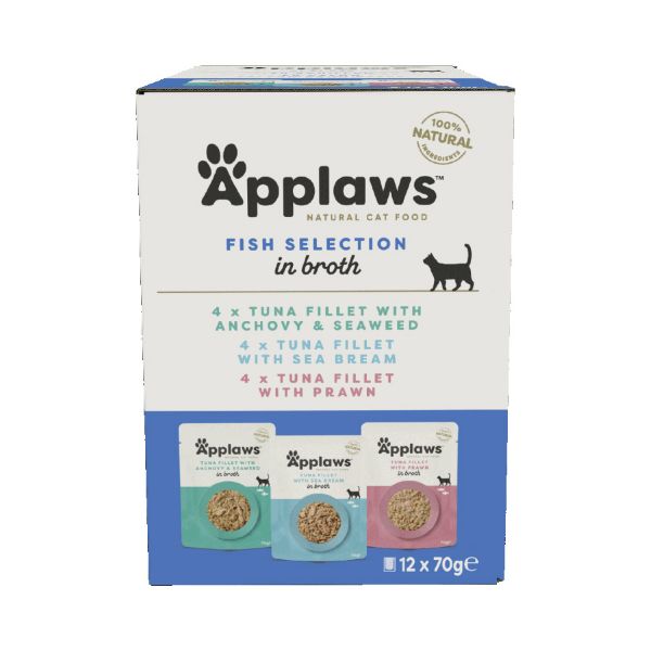 Picture of Applaws Cat - Pouch Multipack Fish Selection In Broth 12x70g 