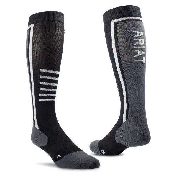 Picture of Ariat Tek Slimline Socks Black/Sleet