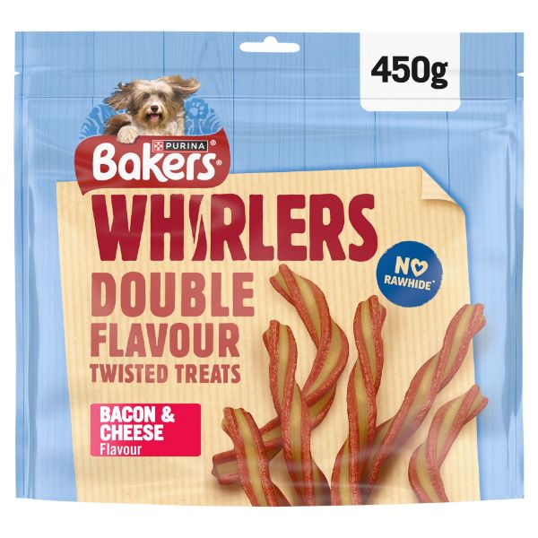 Picture of Bakers Whirlers Bacon & Cheese Dog Treats 450g