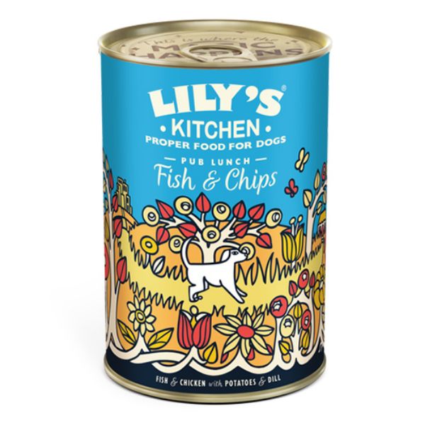 Picture of Lily's Kitchen Dog Tin Fish & Chips 6x400g