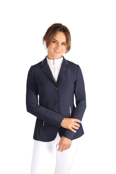 Picture of Hy Equestrian Adults Roka Royal Show Jacket Navy / Rose Gold Diamantes