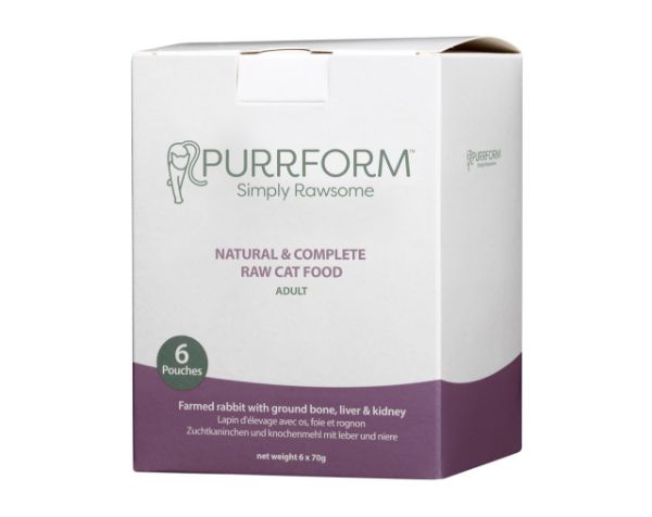 Picture of PurrForm Farmed Rabbit wIth Liver & Kidney Pouch 6x70g