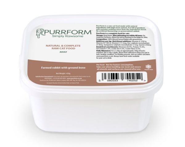 Picture of PurrForm Farmed Rabbit Tub 450g