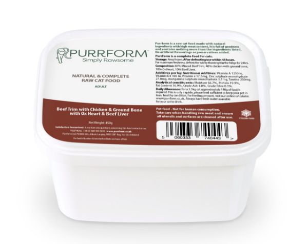 Picture of PurrForm Beef Trim With Chicken Tub 450g