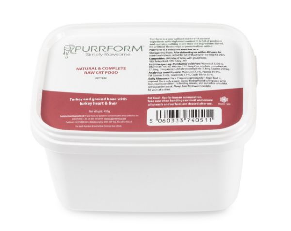 Picture of PurrForm Turkey wIth Heart & Liver Tub Kitten 450g