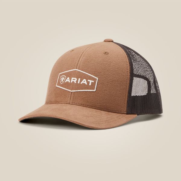 Picture of Ariat M&F Mens Hex Logo Patch Cap Brown / Brown