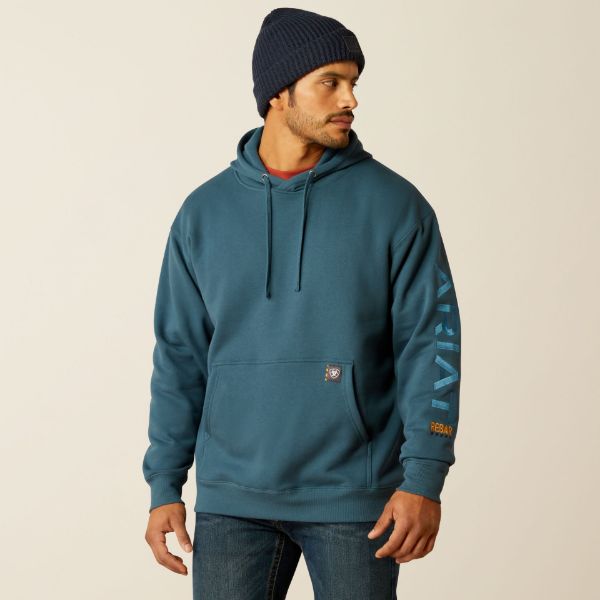 Picture of Ariat Mens Rebar Graphic Hood Stargazer / Larkspur