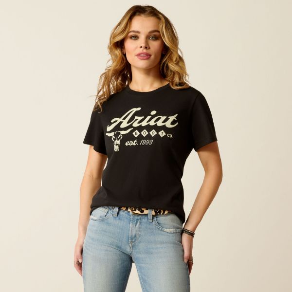 Picture of Ariat Womens Established Boot Co T-Shirt Black