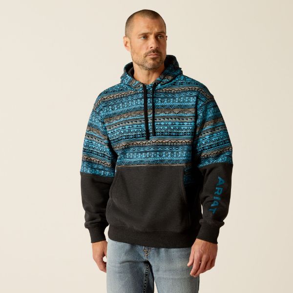 Picture of Ariat Mens Color Block Hood Turquoise