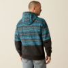 Picture of Ariat Mens Color Block Hood Turquoise