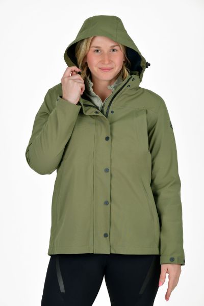 Picture of Weatherbeeta Ladies Florence Fleece Two-For Jacket Olive Night/Black