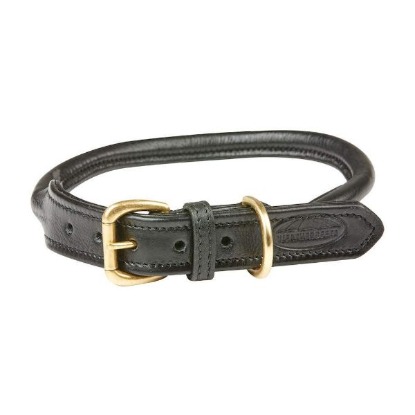 Picture of Weatherbeeta Rolled Leather Dog Collar Black