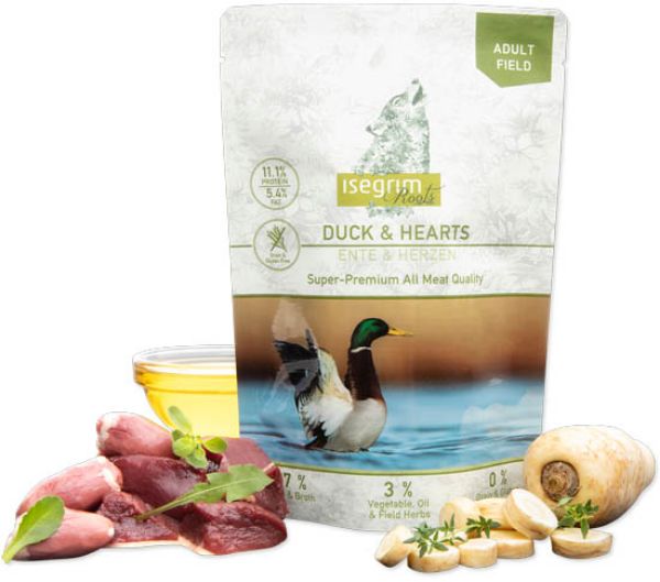 Picture of Isegrim Adult Duck & Hearts Pouch 410g