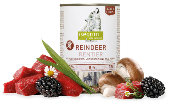 Picture of Isegrim Adult Reindeer & Blackberries 800g Tin