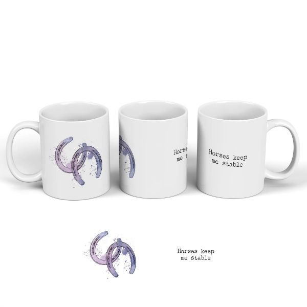 Picture of Vivid Squid Having A Mare Ceramic Classic Mug - Horses Keep Me Stable