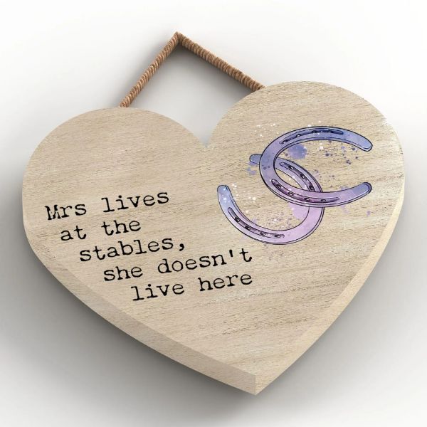 Picture of Vivid Squid Having A Mare Small Heart Plaque - Lives At The Stables