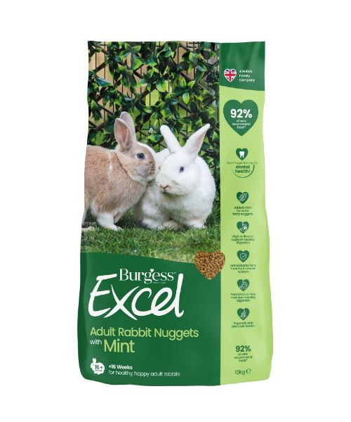 Picture of Burgess Rabbit - Excel Adult Nuggets With Mint 10kg