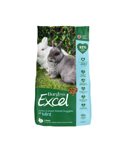 Picture of Burgess Rabbit - Excel Junior & Dwarf Nuggets With Mint 1.5kg