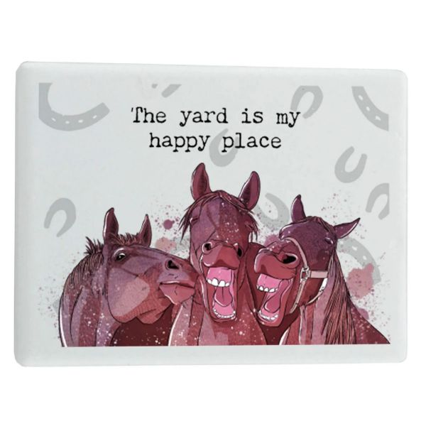 Picture of Vivid Squid Horsing Around Rectangle Ceramic Magnet Happy Place