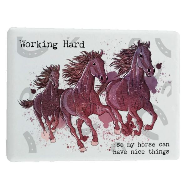 Picture of Vivid Squid Horsing Around Rectangle Ceramic Magnet - Working Hard