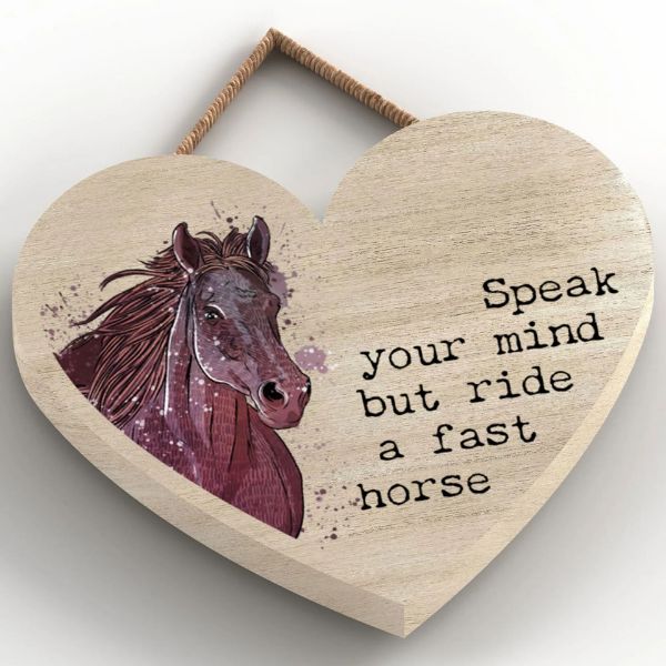 Picture of Vivid Squid Horsing Around Small Heart Plaque - Speak Your Mind