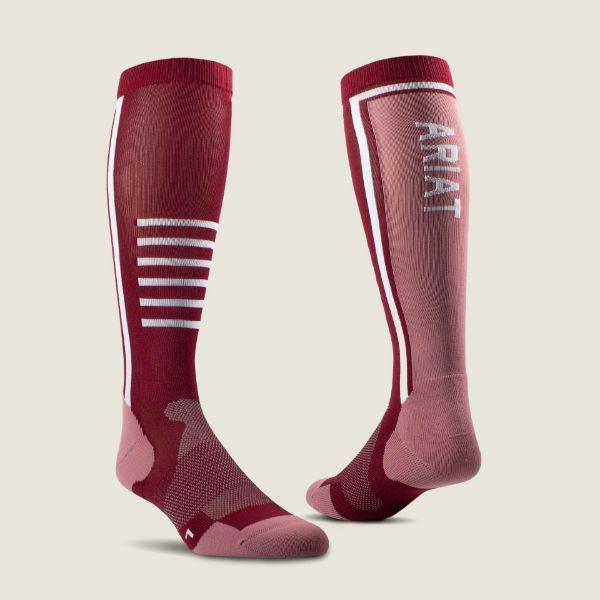 Picture of Ariat Tek Slimline Performance Socks Port/Mauve