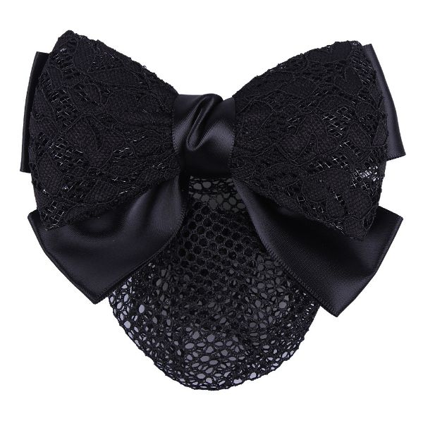 Picture of QHP Hair Bow Lace Black