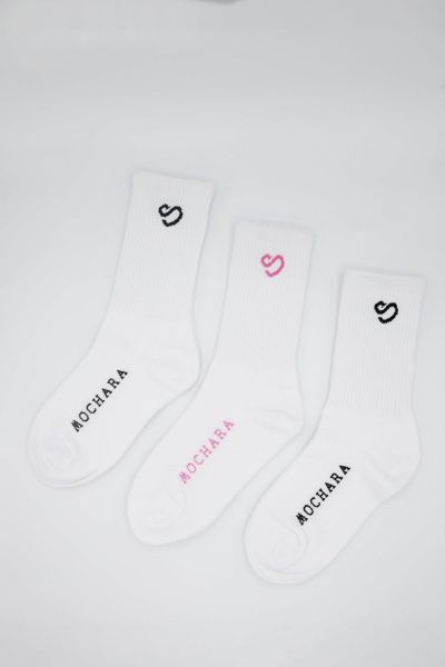 Picture of Mochara Performance Ankle Socks 3pk White 32-40