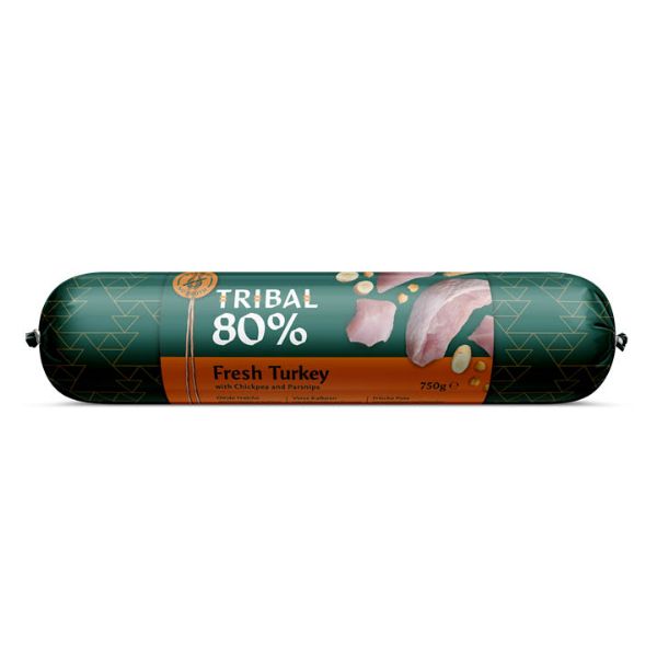 Picture of Tribal 80% Gourmet Sausage Complete Wet Food Turkey 750g