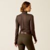 Picture of Ariat Womens Gridwork 1/4 Zip LS Baselayer Mole Heather