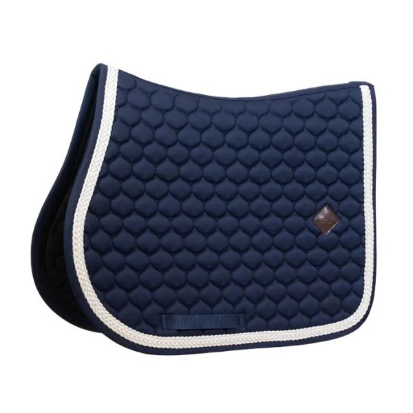 Picture of Kentucky Horsewear Saddle Pad With Plaited Cord Show Jumping Navy Full