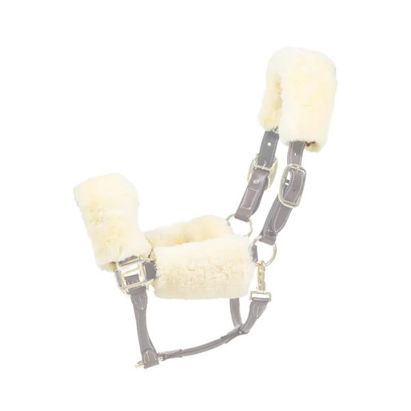 Picture of Kentucky Horsewear Sheepskin Head Collars Set 4 Piece Natural