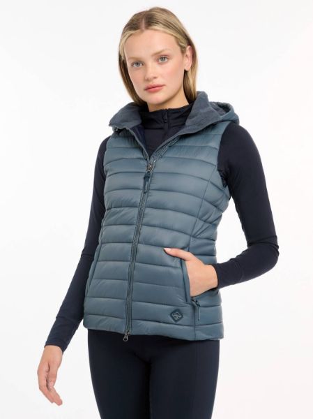 Picture of Le Mieux Tilly Hooded Puffer Gilet Petrol