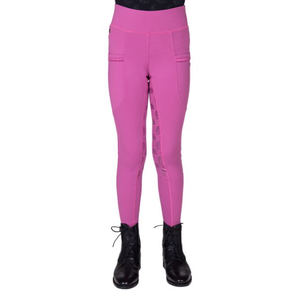 Picture of QHP Junior Riding Tights Lissie Full Grip Popping