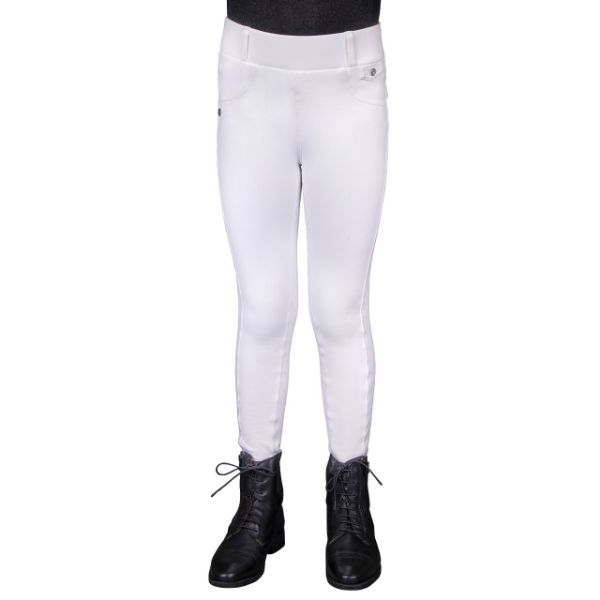 Picture of QHP Junior Riding Tights Winter Juliet Full Grip White