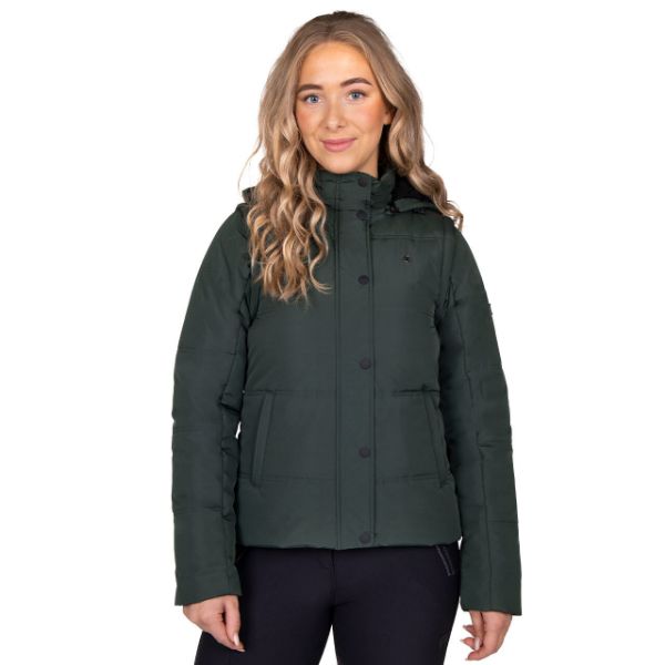 Picture of QHP Ladies Winterjacket Rayah With Detachable Sleeves Jungle Green