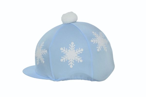 Picture of Hy Equestrian Snowflake With Pom Pom Hat Cover Light Blue