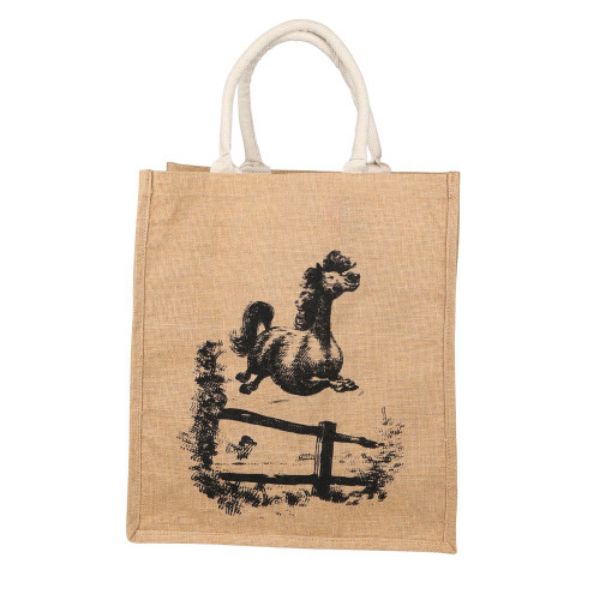 Picture of Hy Equestrian Thelwell Collection Hessian Bag Large - Natural Jumper