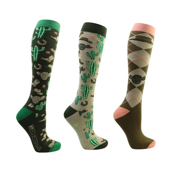 Picture of Hy Equestrian Wild Wild West Socks 3Pack Insense / Hazel 4-8