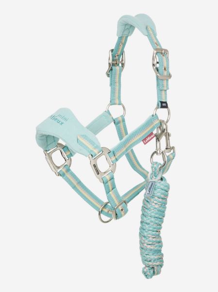 Picture of Le Mieux Vogue Fleece Headcollar & Leadrope Aqua Mini